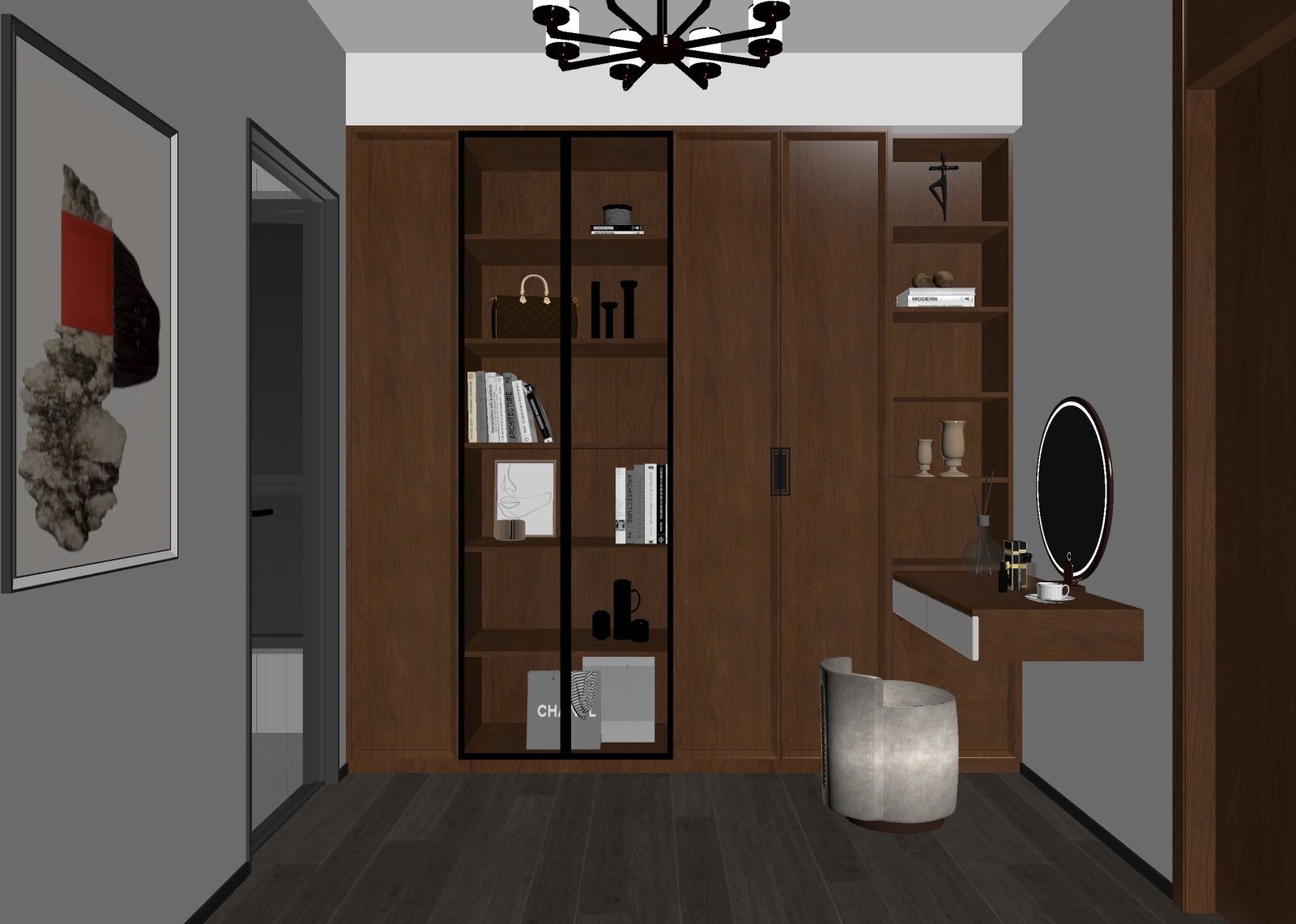 新中式衣帽间3D模型下载【ID:1214746349】