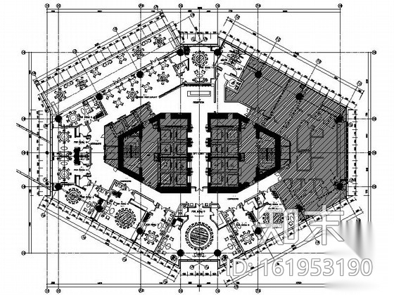[福州]首家国际白金五星级酒店中餐厅施工图cad施工图下载【ID:161953190】
