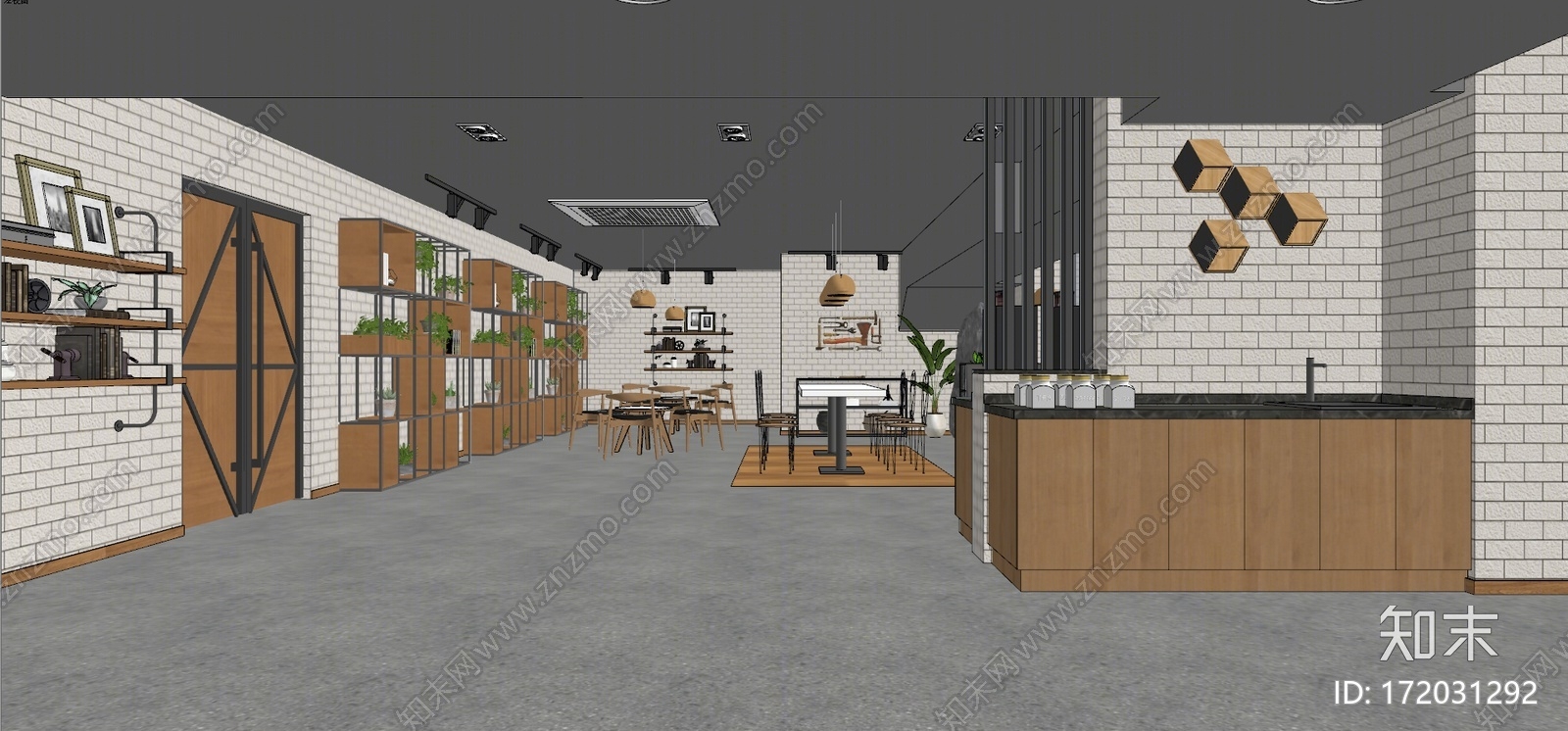 工业风书店SU模型下载【ID:172031292】