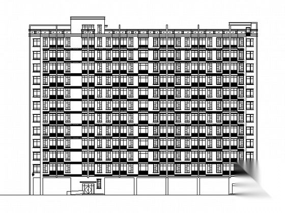 [义乌市北苑]某十二层宿舍楼建筑施工图cad施工图下载【ID:165747134】