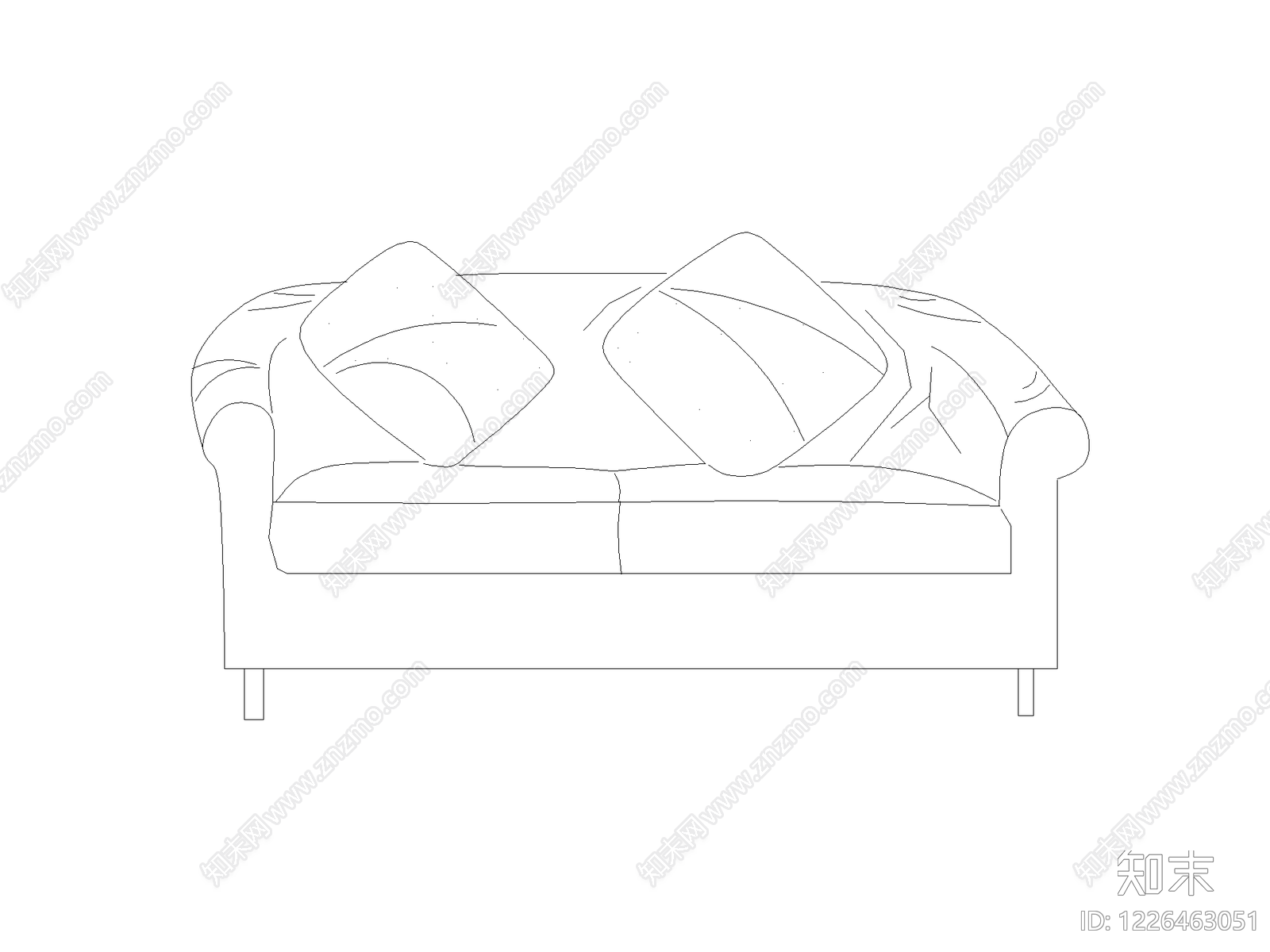 沙发cad施工图下载【ID:1226463051】