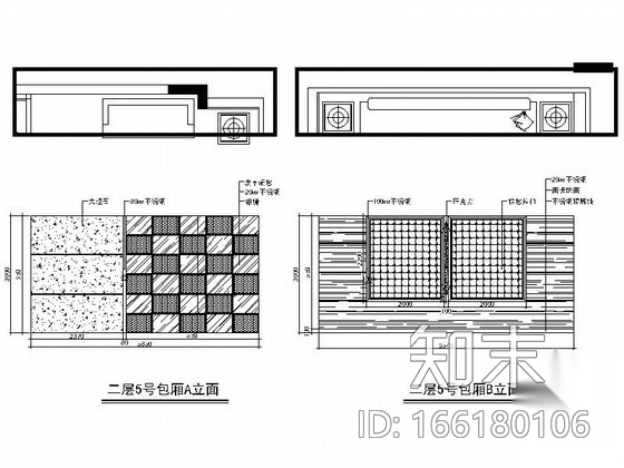 某ktv包间设计装修图Ⅱcad施工图下载【ID:166180106】