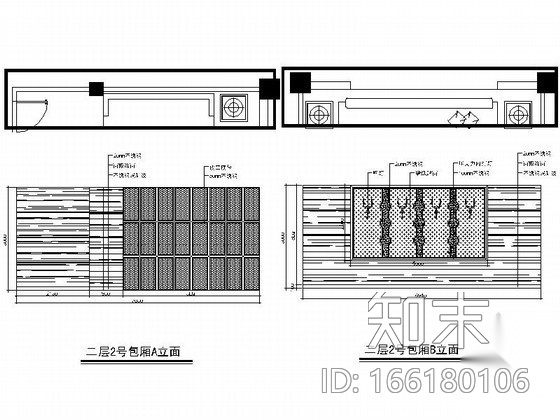 某ktv包间设计装修图Ⅱcad施工图下载【ID:166180106】