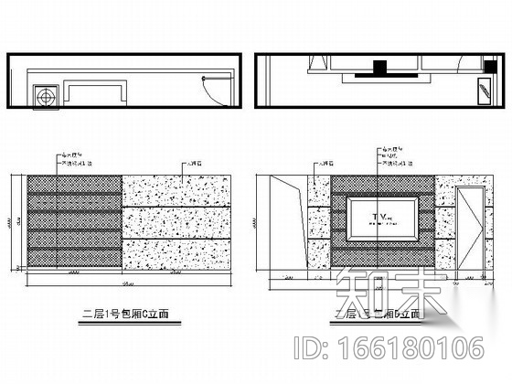 某ktv包间设计装修图Ⅱcad施工图下载【ID:166180106】