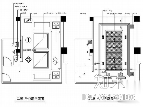 某ktv包间设计装修图Ⅱcad施工图下载【ID:166180106】