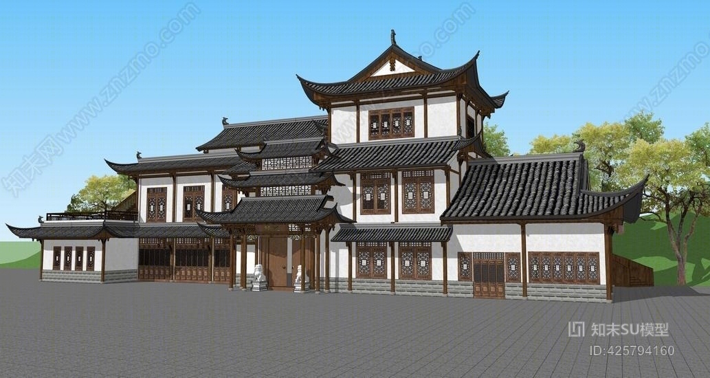 中式会所SU模型下载【ID:425794160】