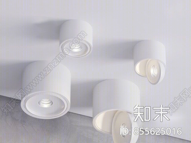 现代明装筒灯3D模型下载【ID:855625016】