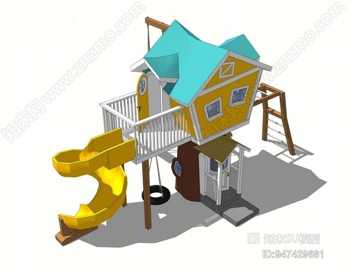 儿童滑梯SU模型下载【ID:947429681】