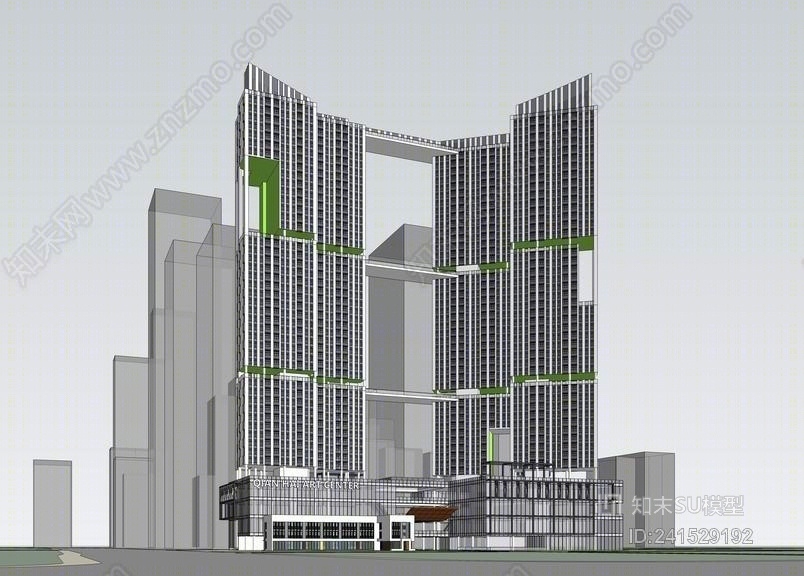 现代商业高层SU模型下载【ID:241529192】