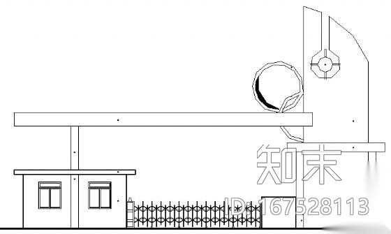 某药业公司大门建筑施工图cad施工图下载【ID:167528113】