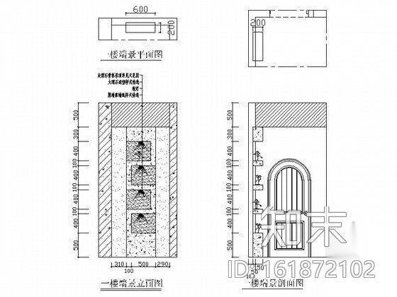 北美风情自建双层别墅室内装饰施工图（含效果）cad施工图下载【ID:161872102】