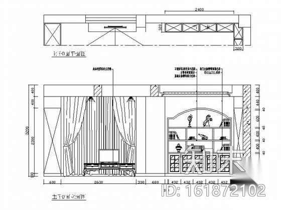 北美风情自建双层别墅室内装饰施工图（含效果）cad施工图下载【ID:161872102】