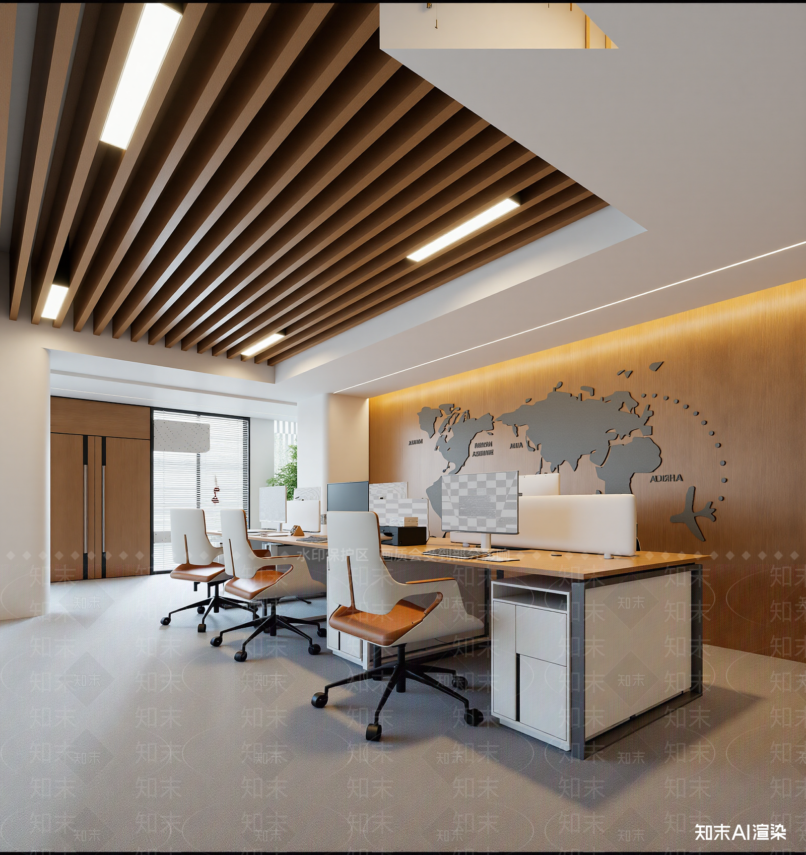 现代办公区3D模型下载【ID:1215193561】