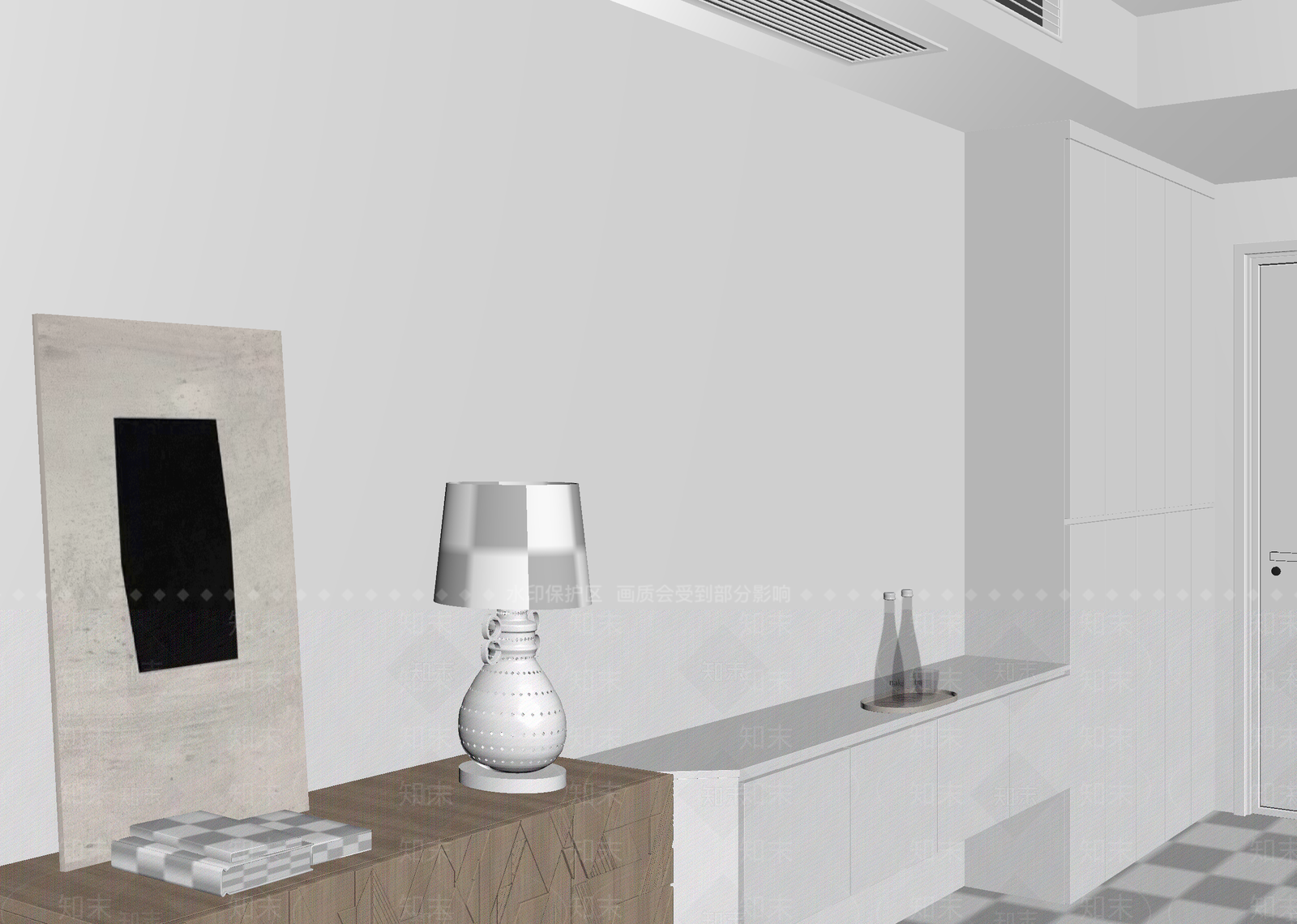 极简玄关3D模型下载【ID:1215037402】