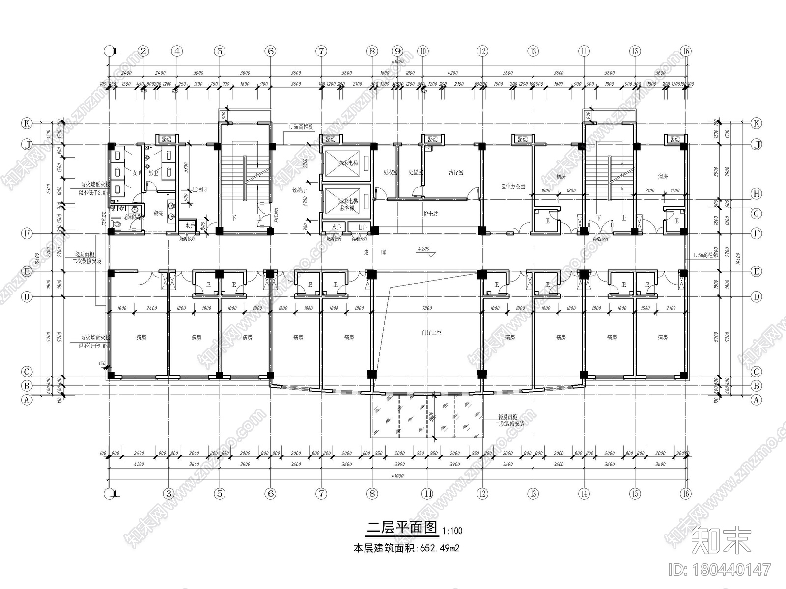 [重庆]养老院老年养护中心住院综合楼建施图施工图下载【ID:180440147】