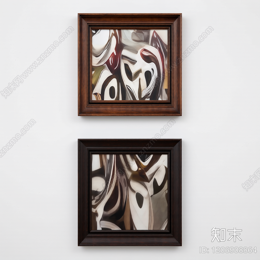 抽象画框装饰品3D模型下载【ID:1206908864】