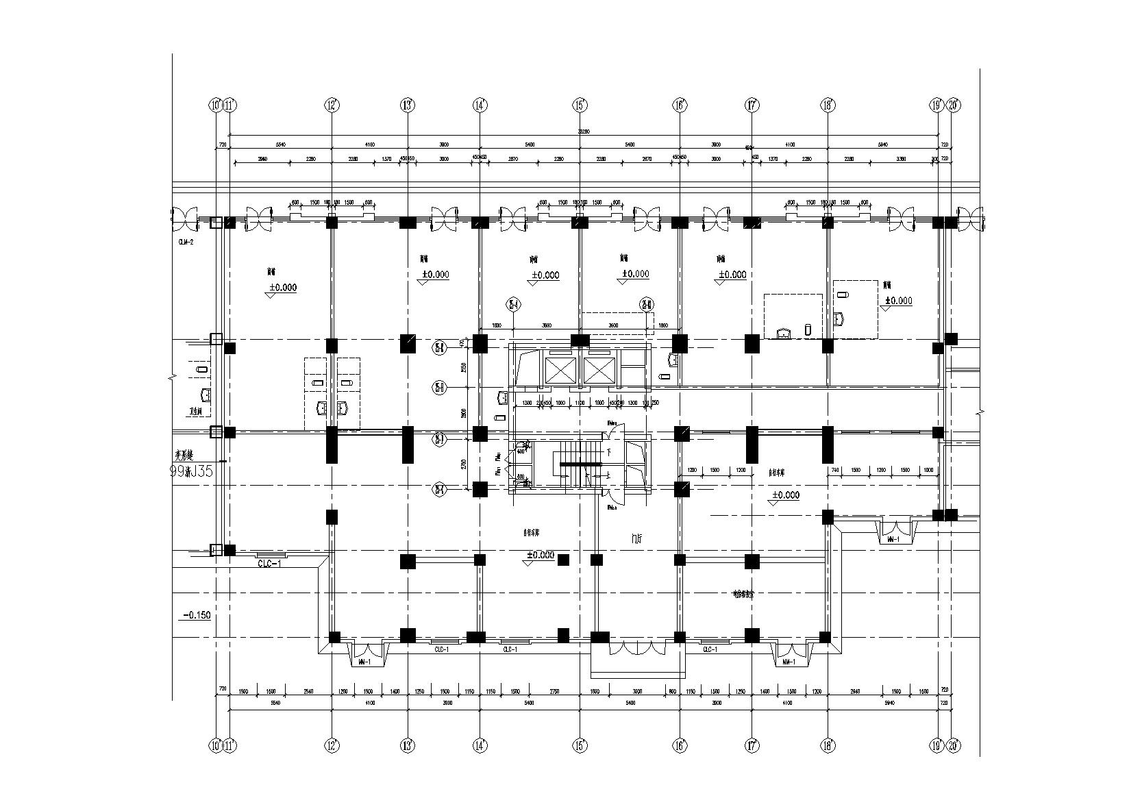 高层一梯四户塔式底商公寓楼建筑施工图施工图下载【ID:165392162】