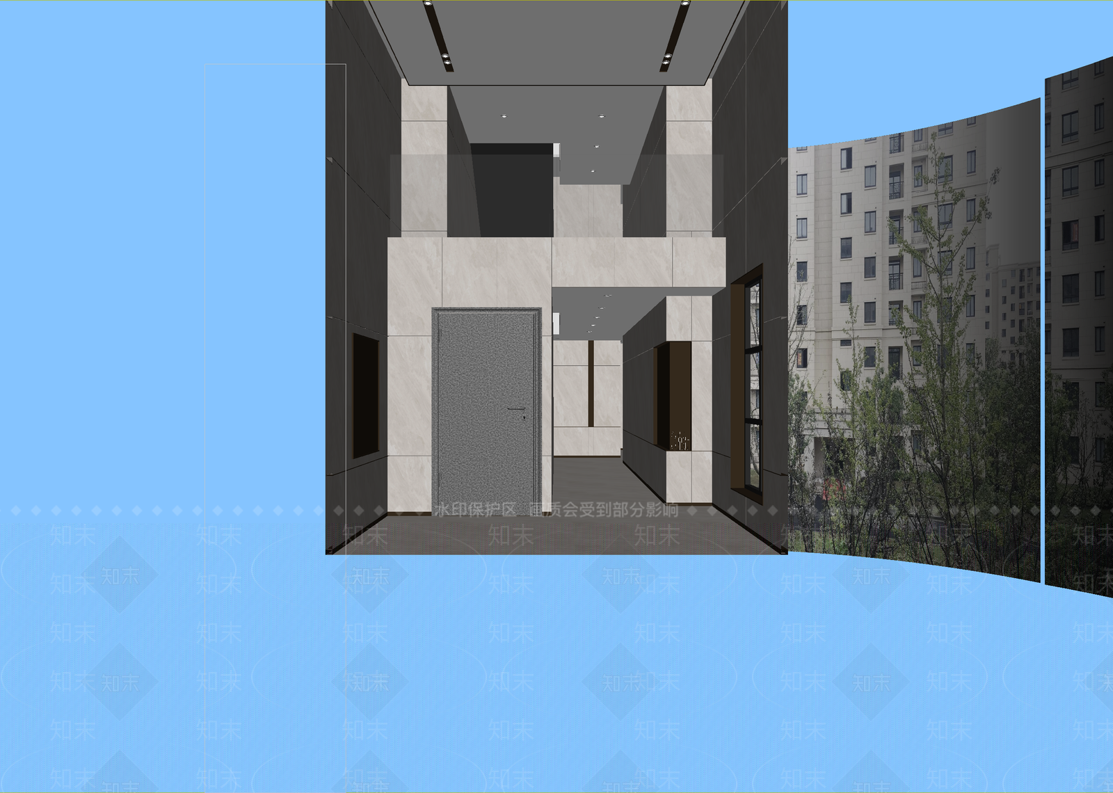 现代高层住宅3D模型下载【ID:1215016621】