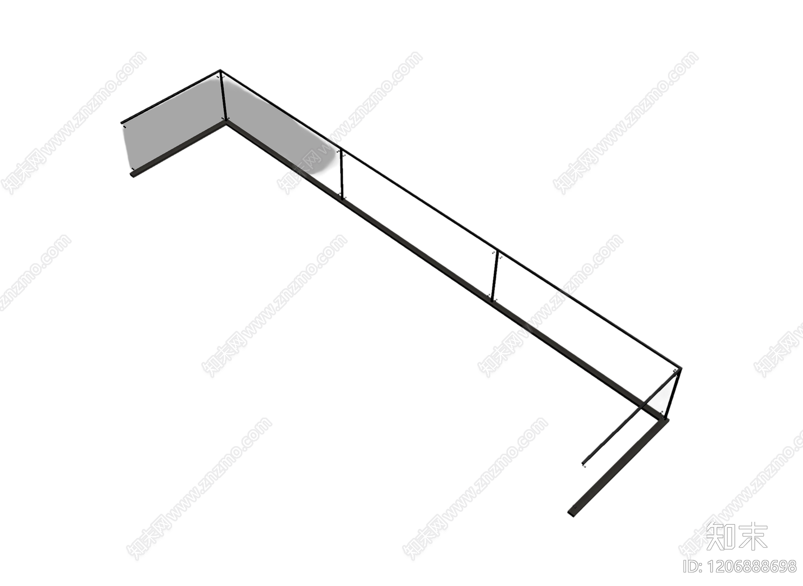 L型玻璃隔断3D模型下载【ID:1206888698】