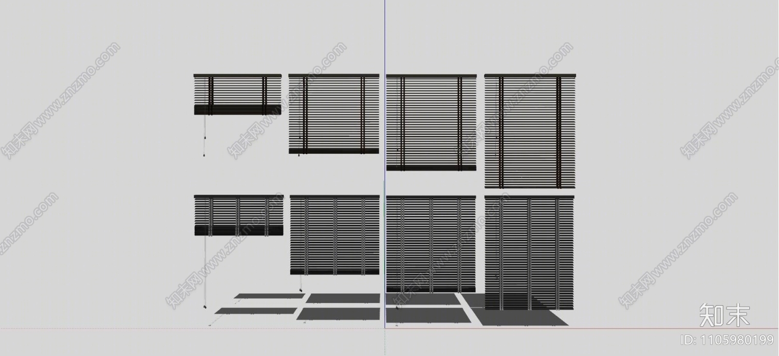 现代百叶帘SU模型下载【ID:1105980199】