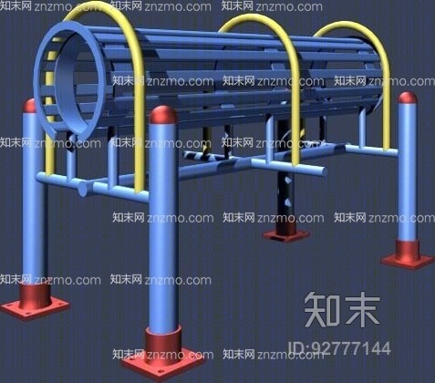 蓝色铁艺攀爬架3D模型下载【ID:92777144】