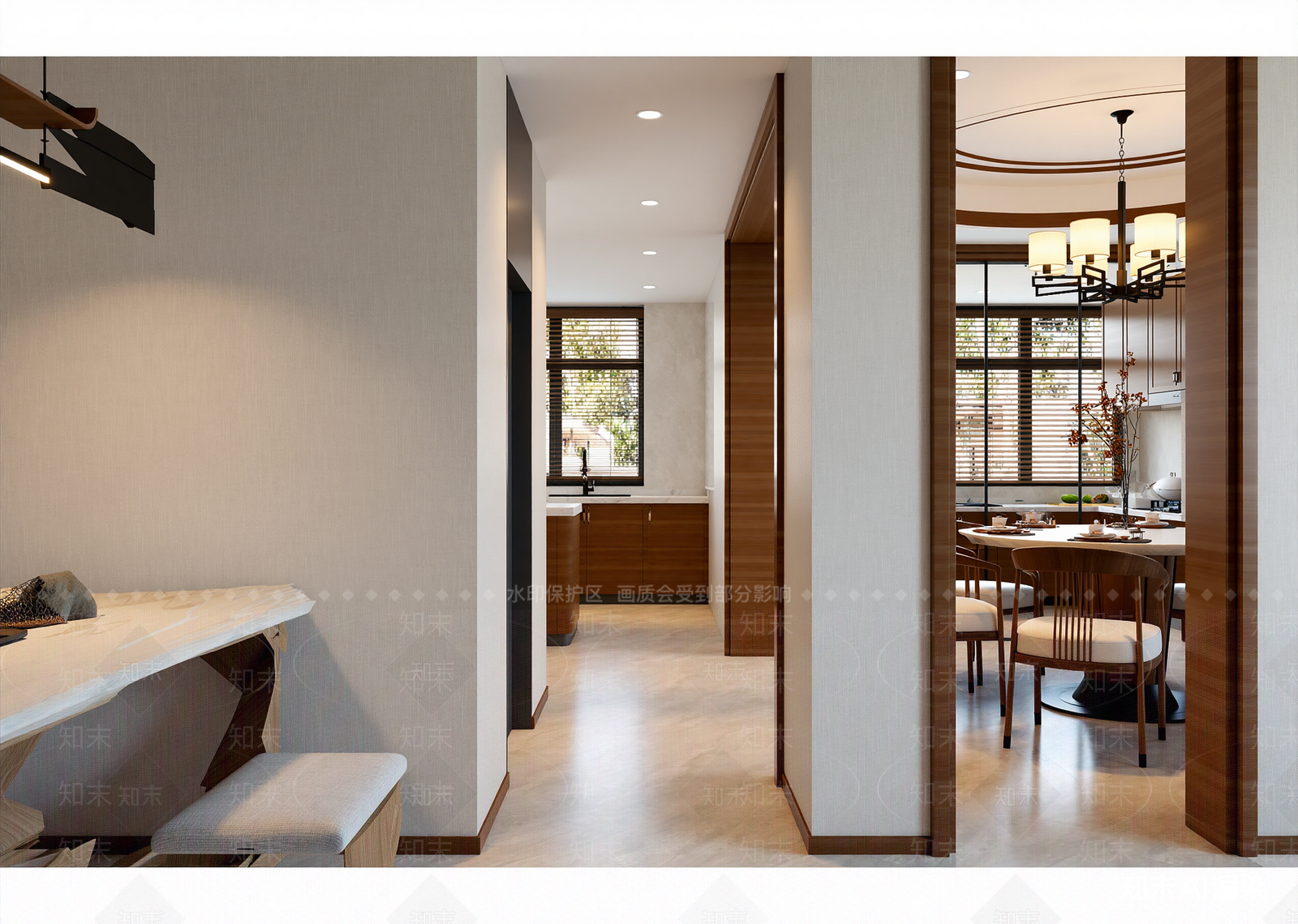 新中式家居餐厅3D模型下载【ID:1215067280】