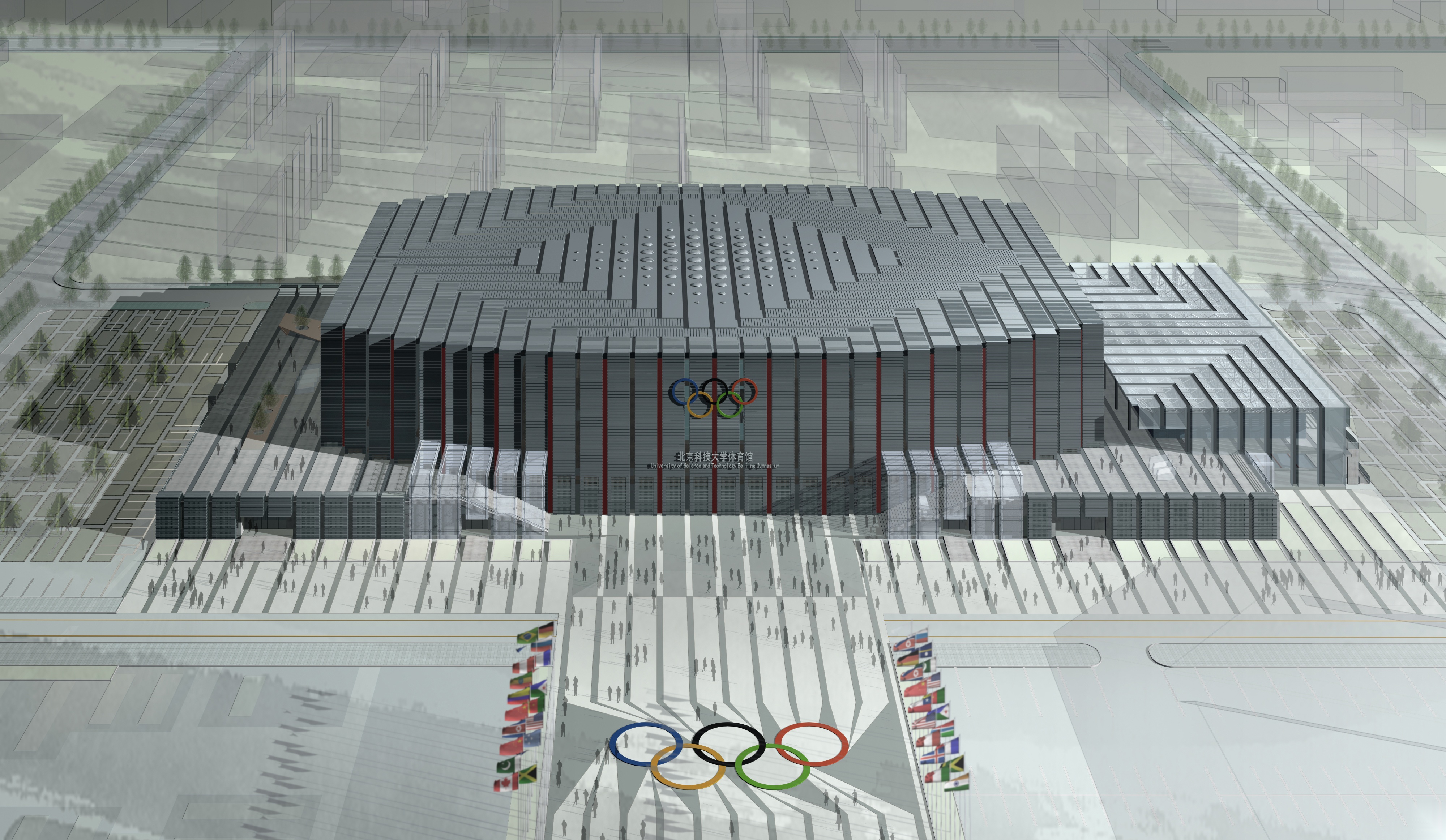 [北京]北京科技大学体育馆建筑方案图施工图下载【ID:164866122】