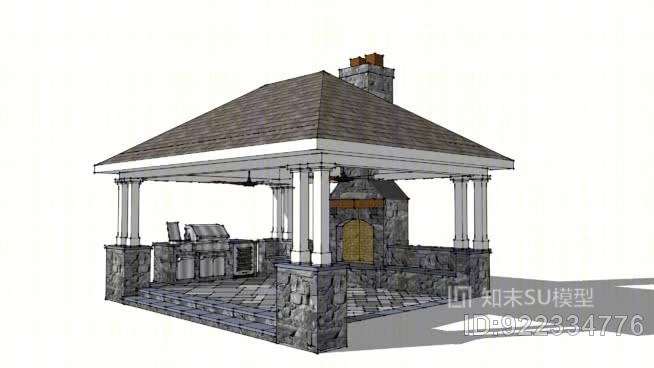 烧烤壁炉亭SU模型下载【ID:922334776】