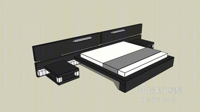 双人床SU模型下载【ID:57801928】