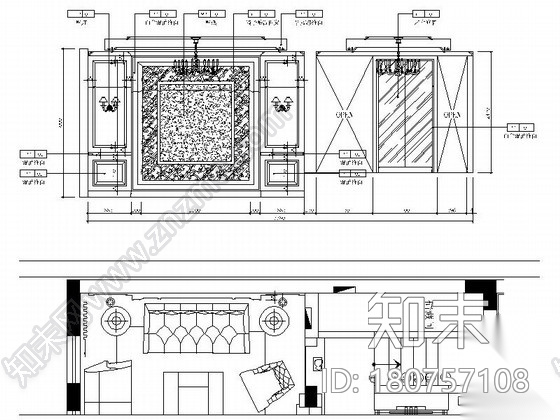 [江苏]某三层现代欧式风格样板间室内装修施工图（含效果...cad施工图下载【ID:180757108】