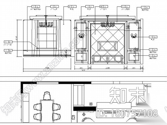 [江苏]某三层现代欧式风格样板间室内装修施工图（含效果...cad施工图下载【ID:180757108】