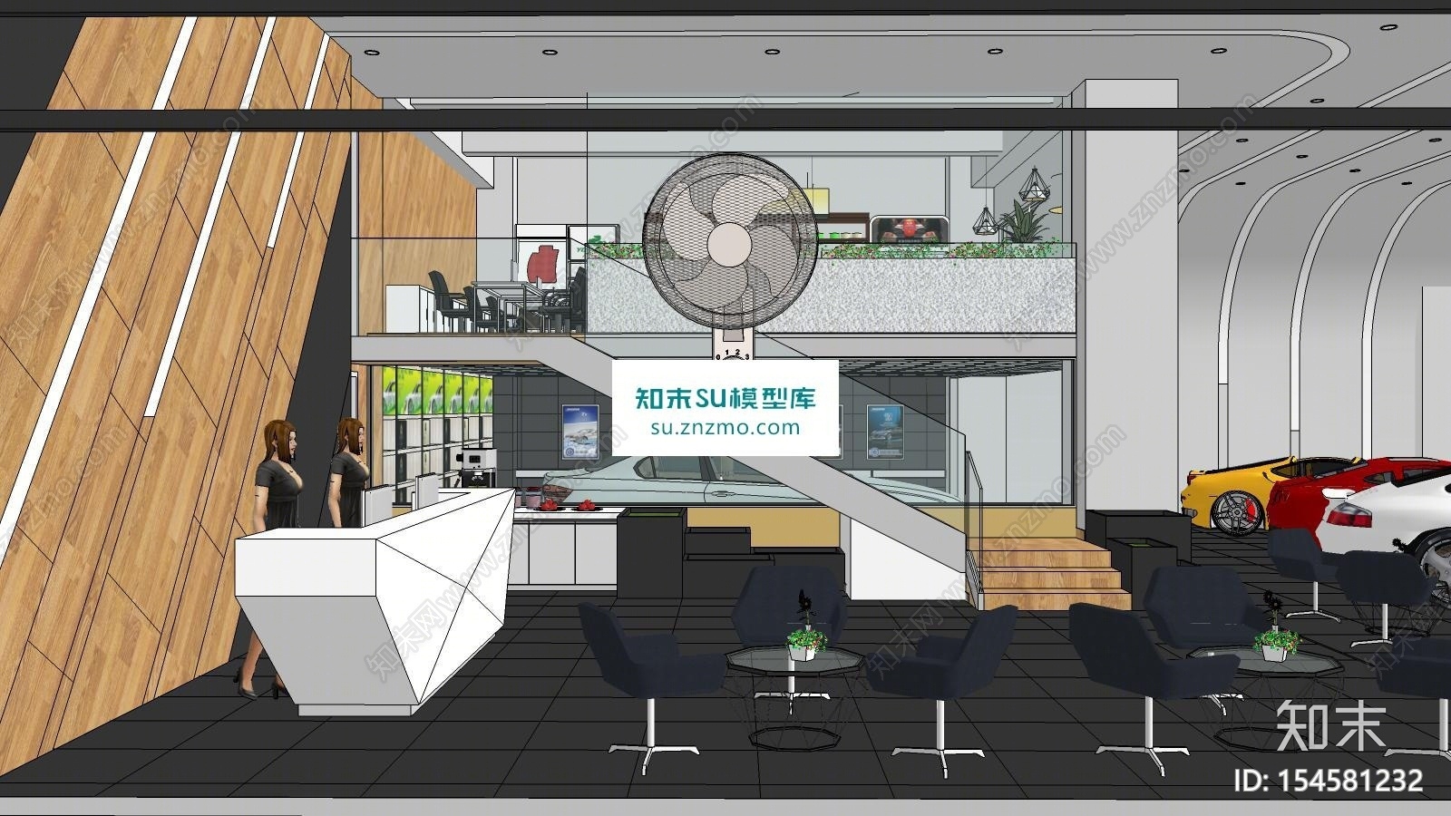 现代汽车销售展厅SU模型下载【ID:154581232】
