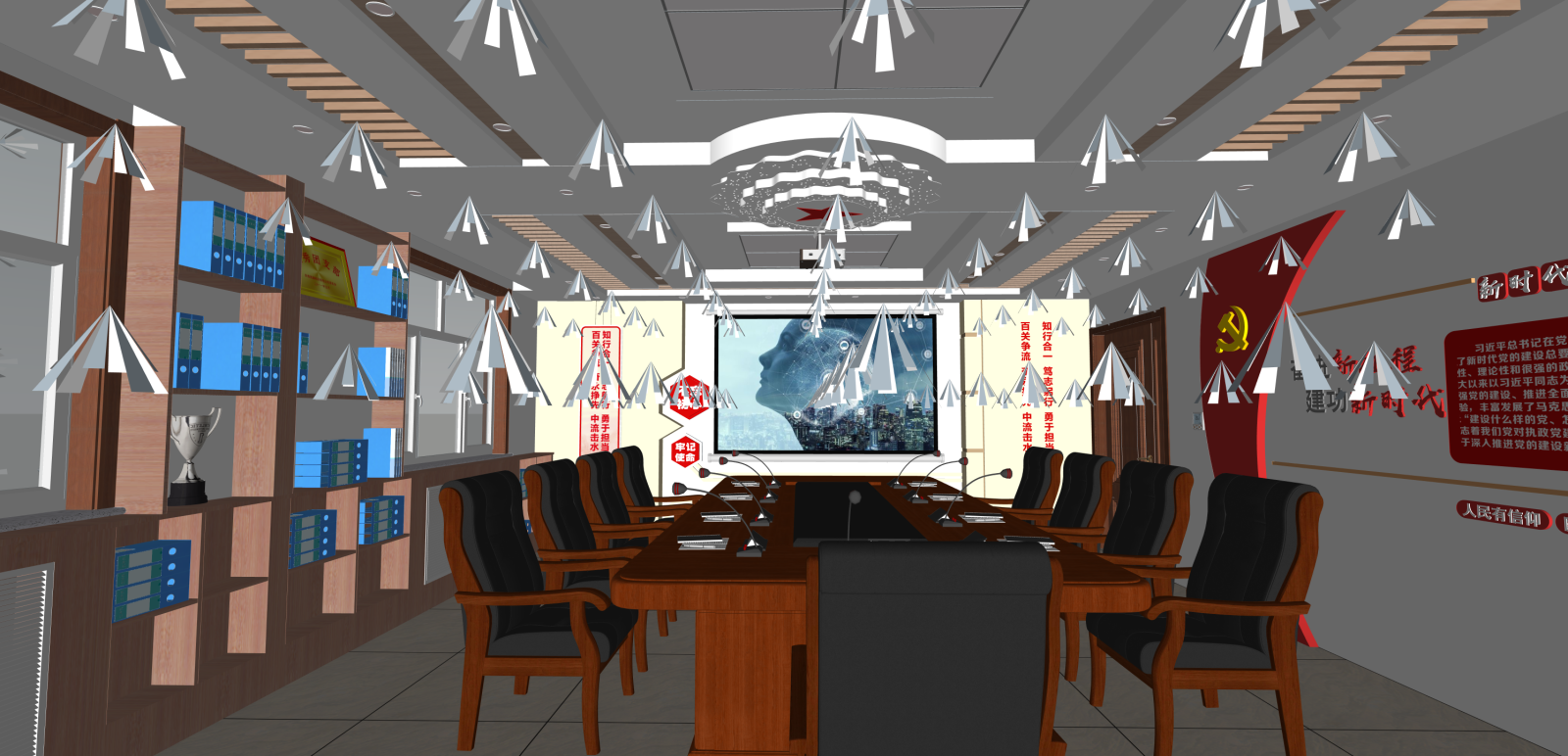 新中式会议室SU模型下载【ID:1215956120】