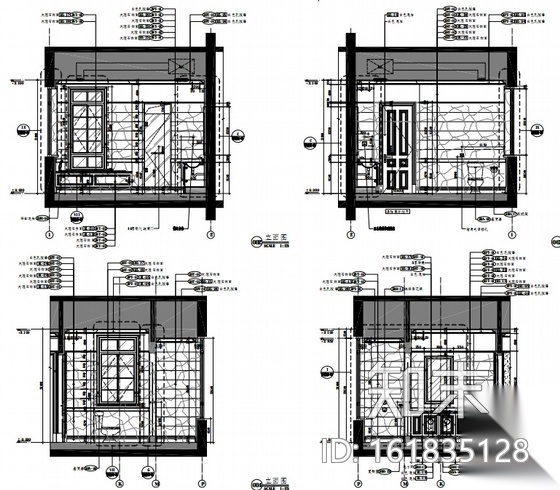[上海]超奢华霸气欧式别墅施工图（含效果图、材料样板）cad施工图下载【ID:161835128】