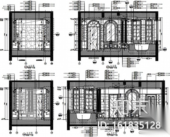 [上海]超奢华霸气欧式别墅施工图（含效果图、材料样板）cad施工图下载【ID:161835128】