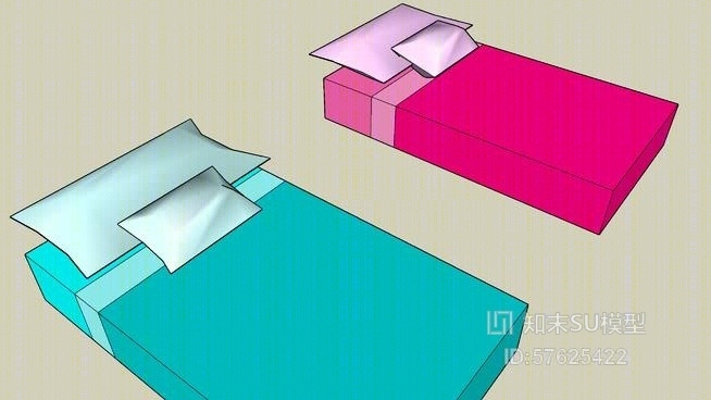 单人床SU模型下载【ID:57625422】