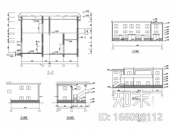 两层砖混结构煤矿车间办公楼结构施工图cad施工图下载【ID:166098112】