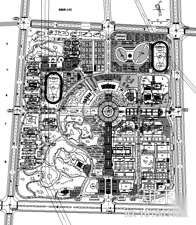 [合集]校园绿地景观规划设计CAD平面图41套施工图下载【ID:161803128】
