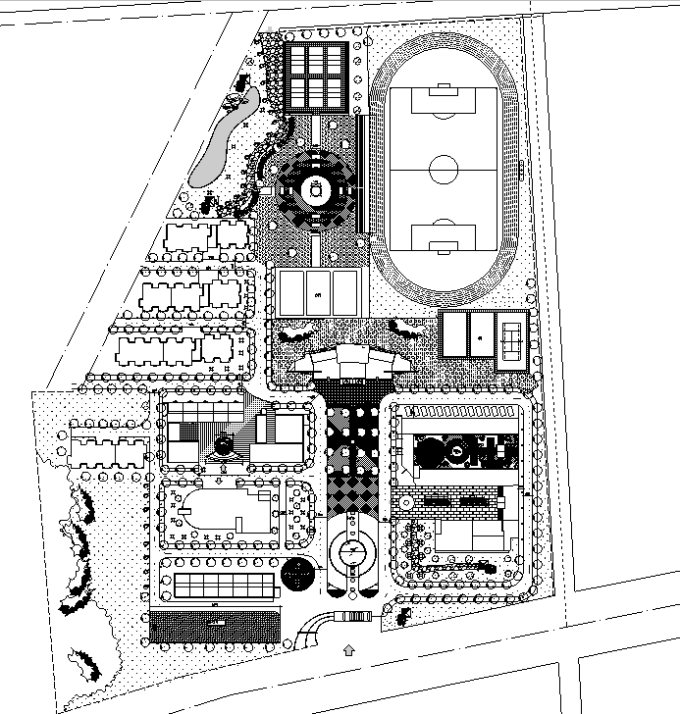 [合集]校园绿地景观规划设计CAD平面图41套cad施工图下载【ID:161803128】