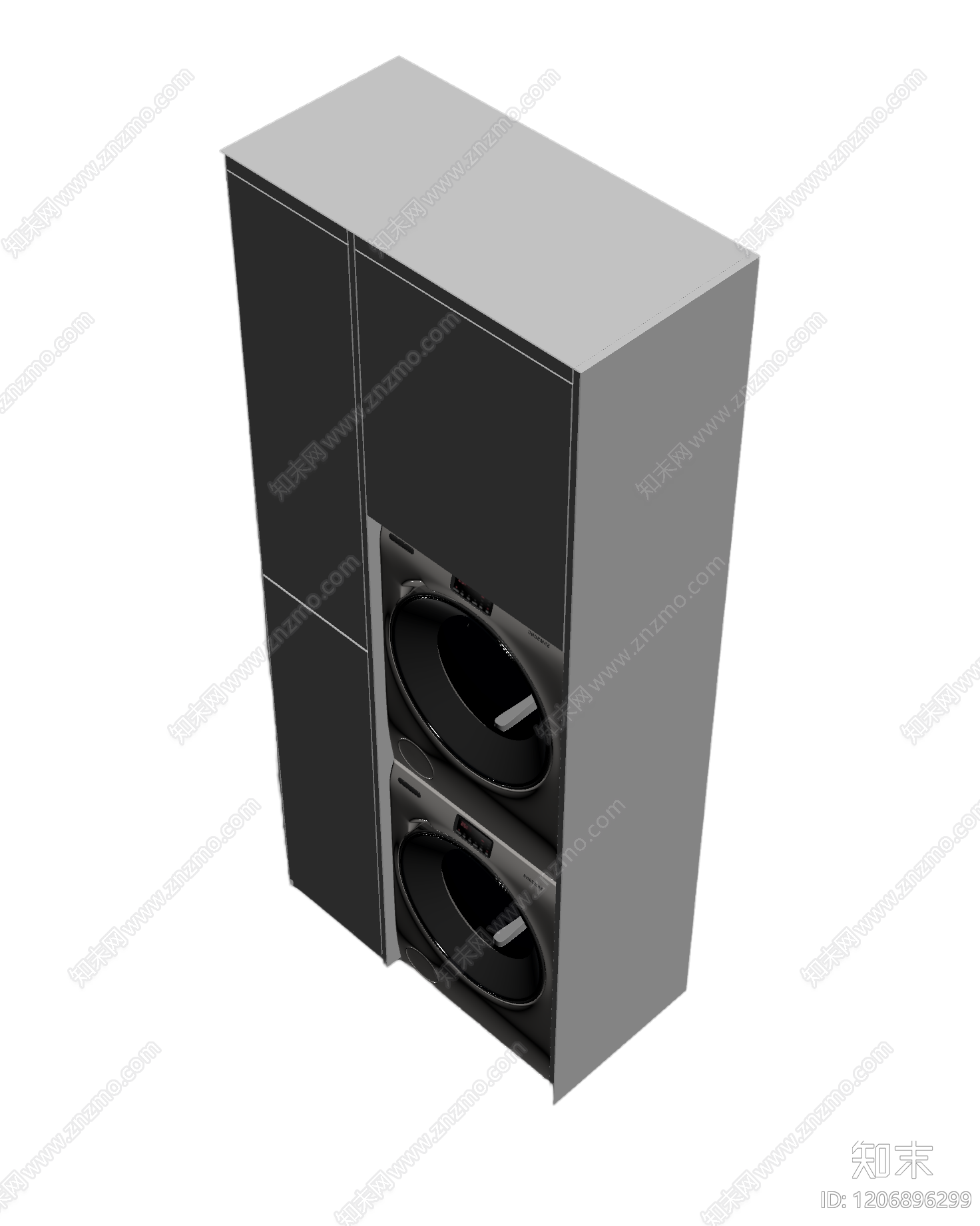 柜体集成洗衣组合3D模型下载【ID:1206896299】