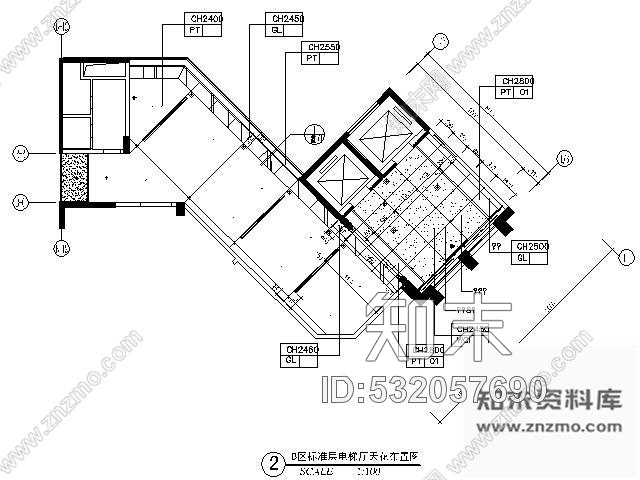 施工图五星酒店标准层电梯厅施工图cad施工图下载【ID:532057690】