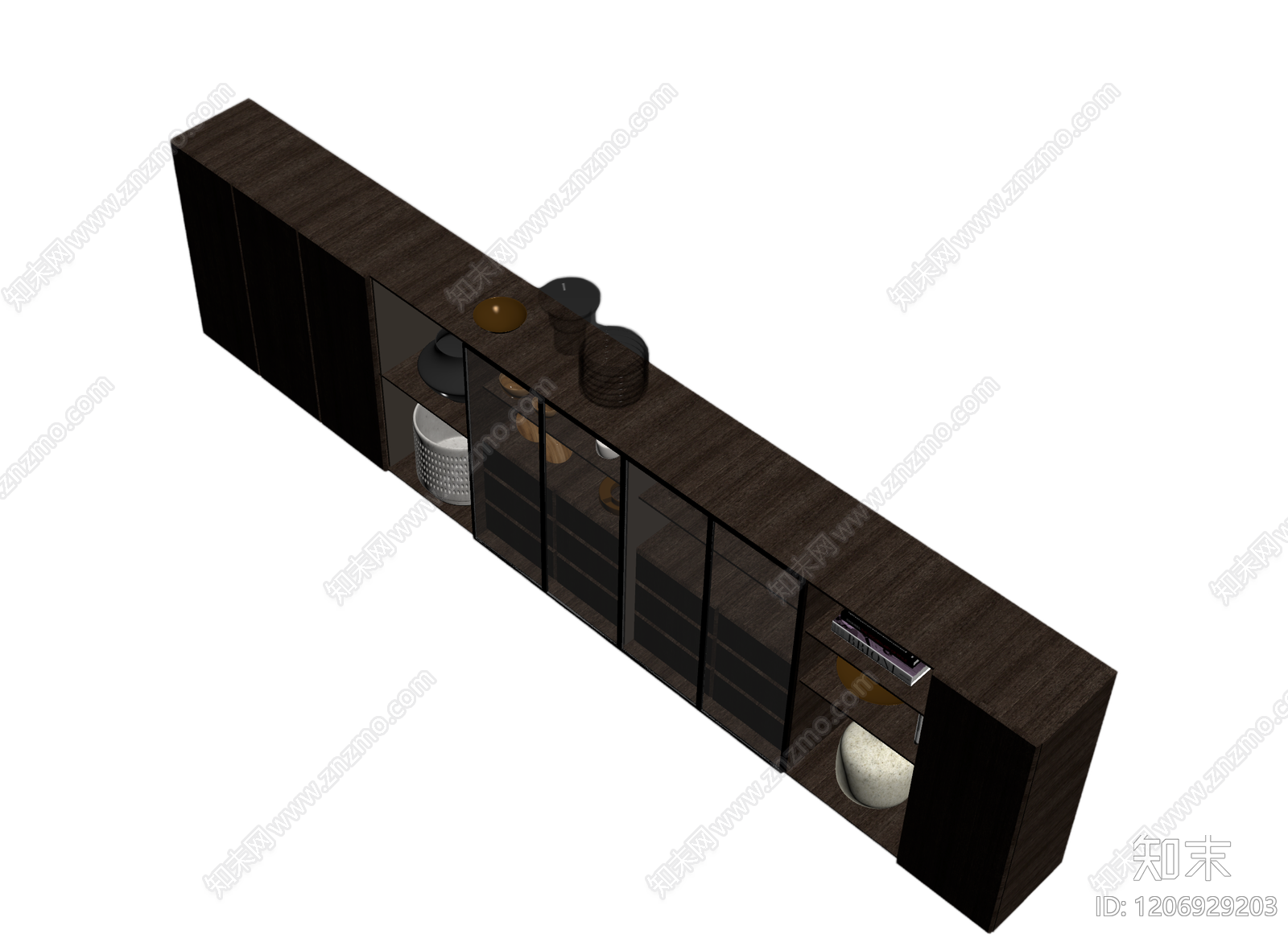 深色玻璃柜组合体3D模型下载【ID:1206929203】