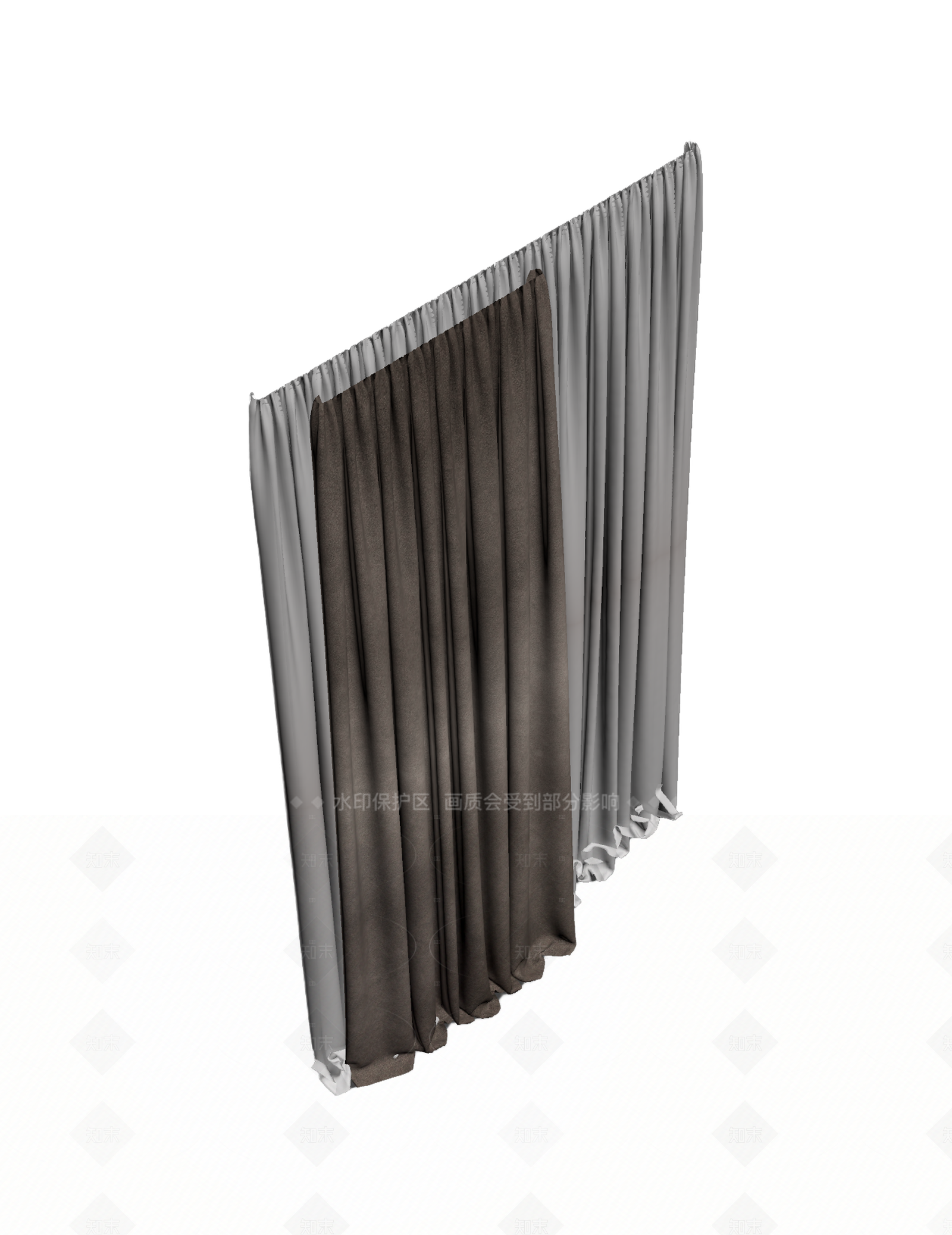 双色窗帘模型3D模型下载【ID:1206193906】