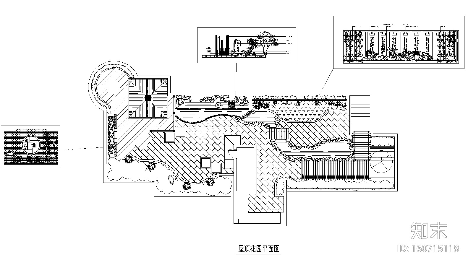 36套屋顶花园景观CAD平面图（各类型的屋顶花园）21-30施工图下载【ID:160715118】