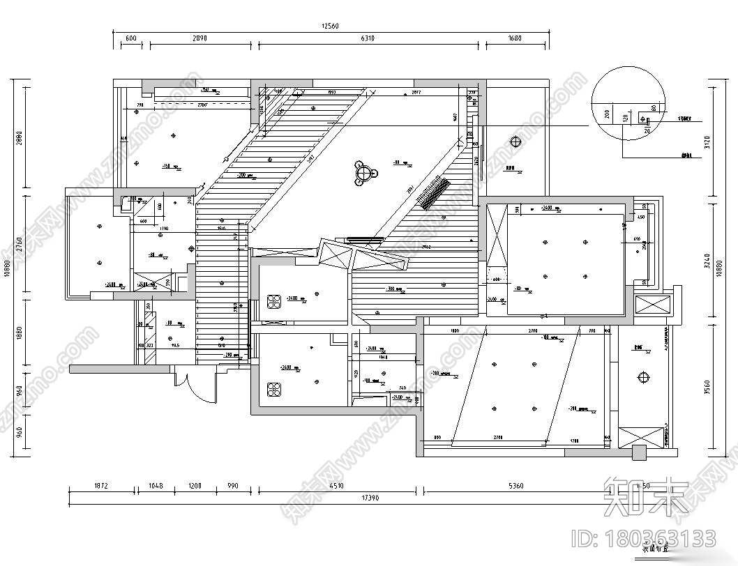 [江苏]现代风水岸枫情130㎡住宅装修施工图施工图下载【ID:180363133】