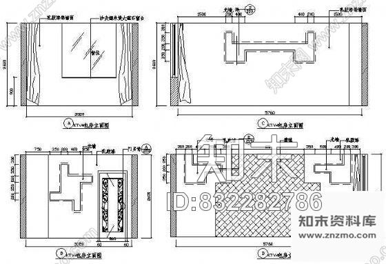 图块/节点KTV包房立面图cad施工图下载【ID:832282786】