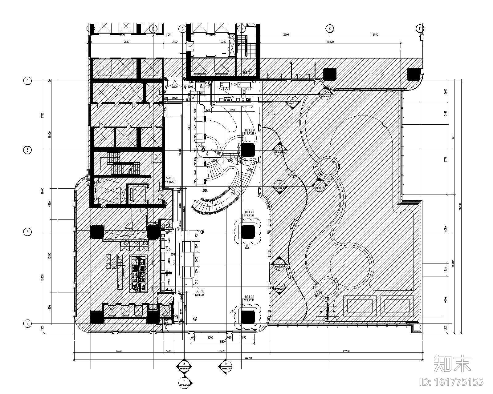 越南时代广场豪华酒店全日制餐厅室内设计施工图cad施工图下载【ID:161775155】