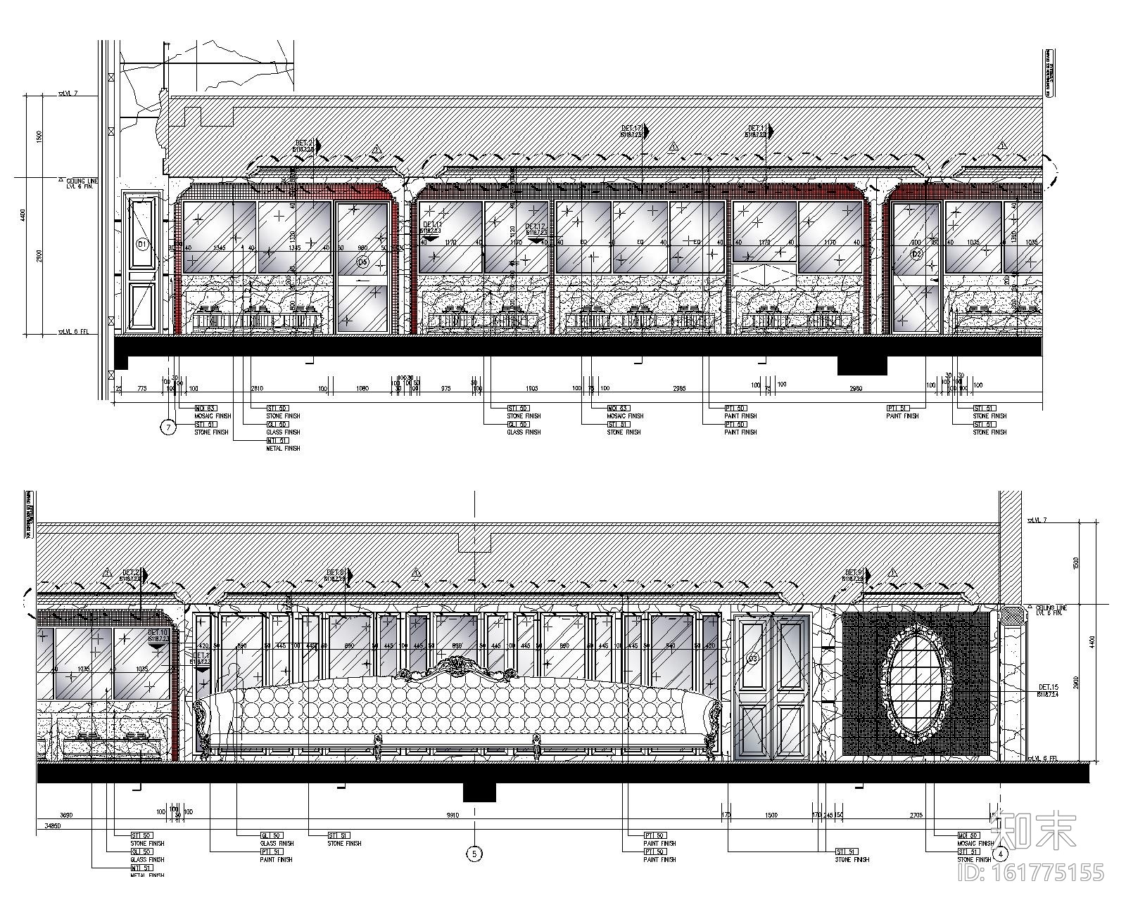 越南时代广场豪华酒店全日制餐厅室内设计施工图cad施工图下载【ID:161775155】