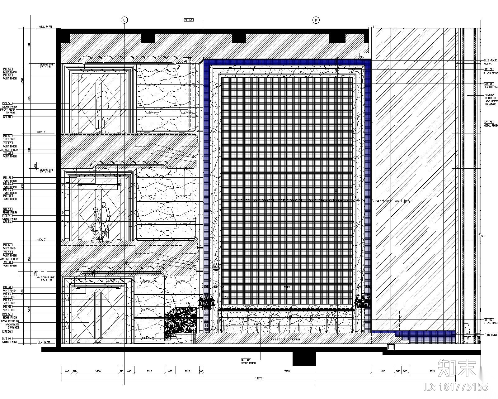 越南时代广场豪华酒店全日制餐厅室内设计施工图cad施工图下载【ID:161775155】