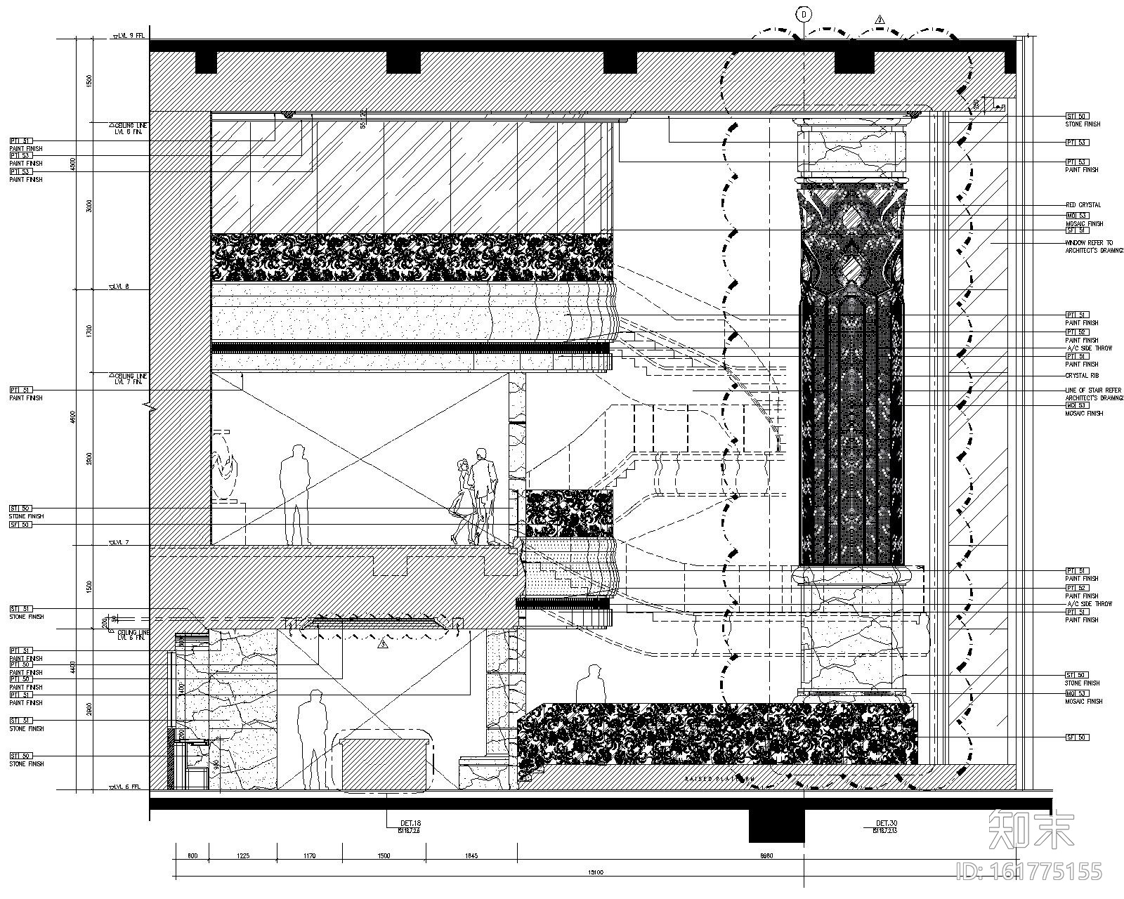 越南时代广场豪华酒店全日制餐厅室内设计施工图cad施工图下载【ID:161775155】